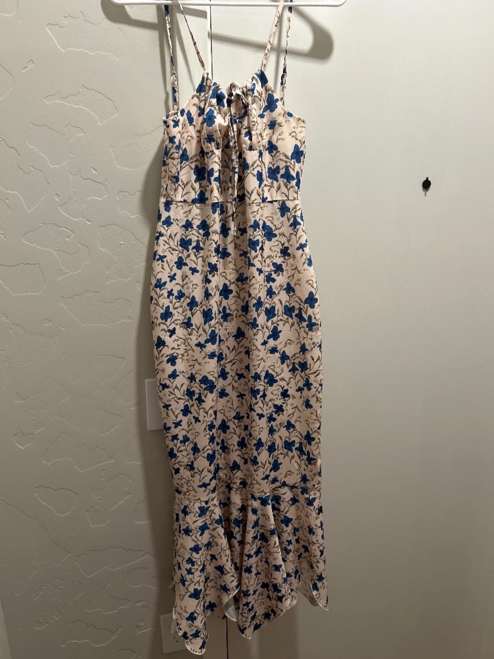 Commense Midi/Maxi Dress - Cream and Blue - Small